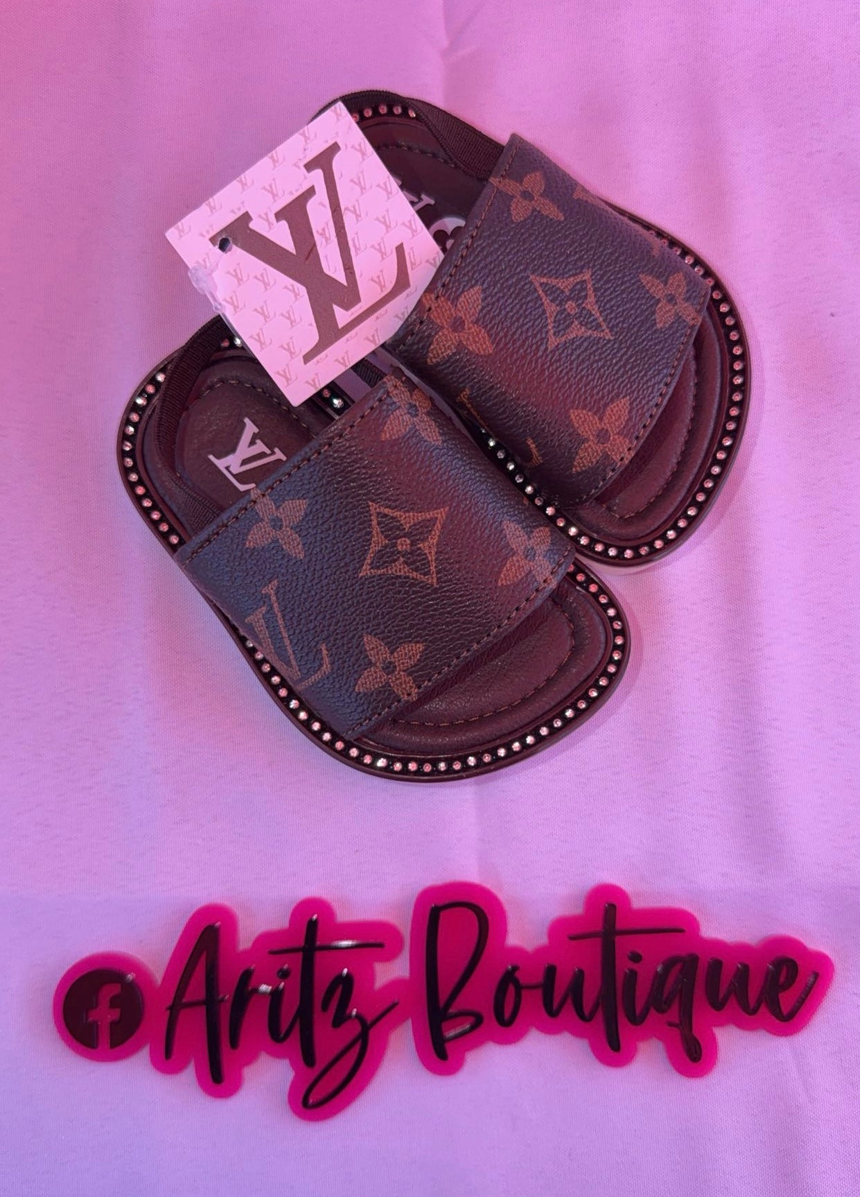 Brown Rhinestone Sandals