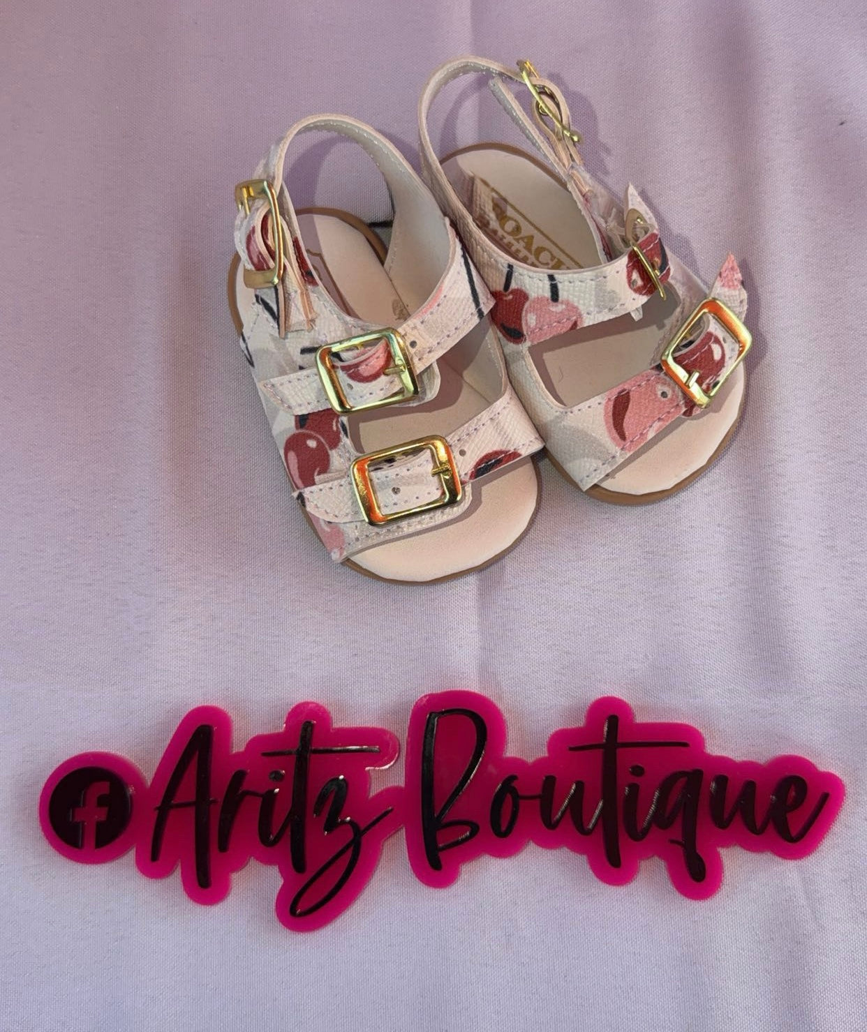 White Cherry Baby Sandals