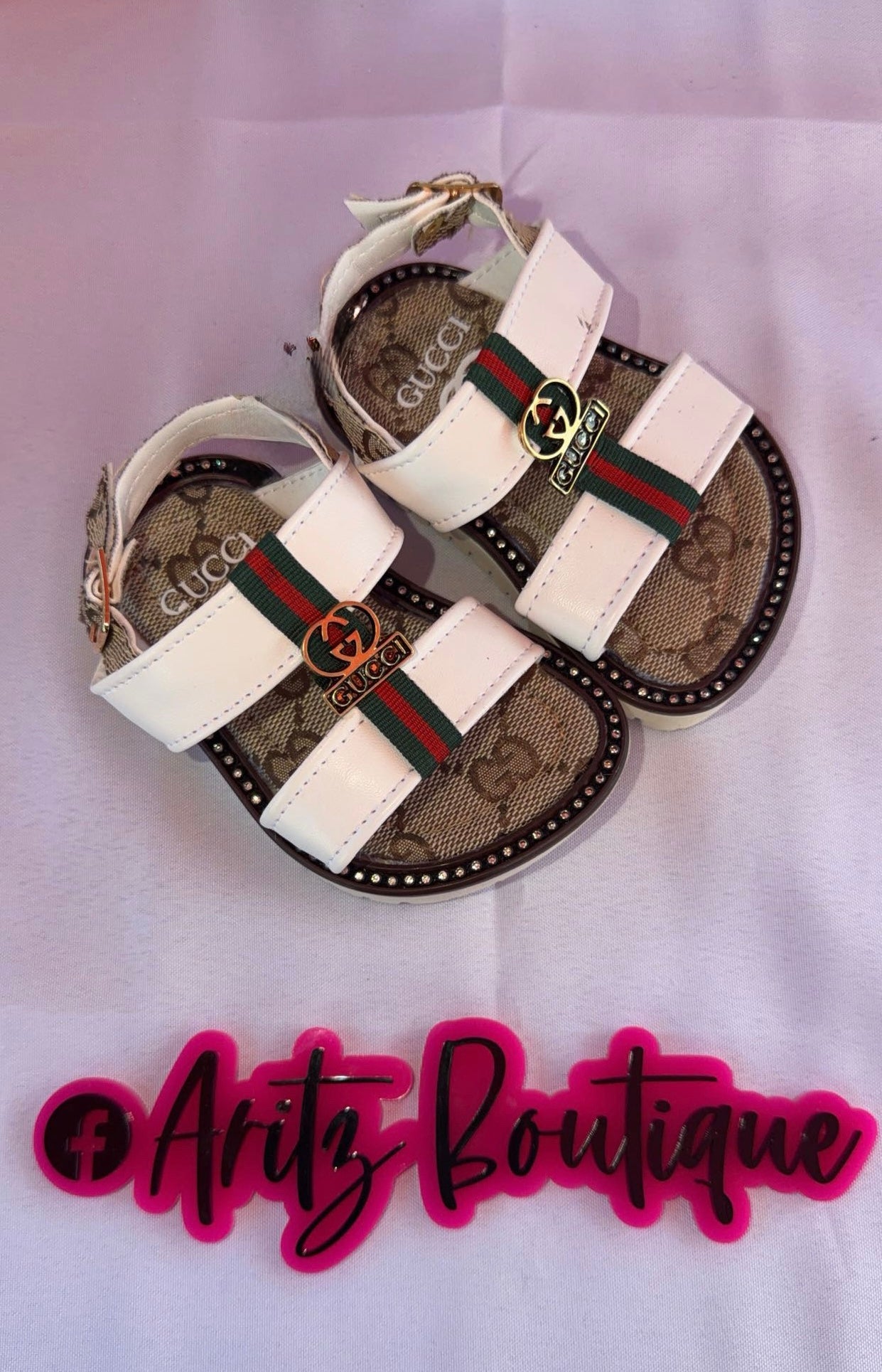 White Rhinestone Sandals
