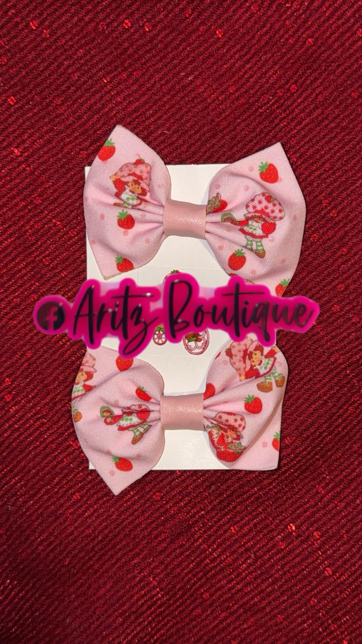 Strawberry Pair of Bows