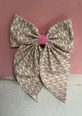 Pink/White Bow