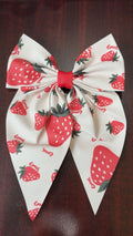 Strawberry White Bow