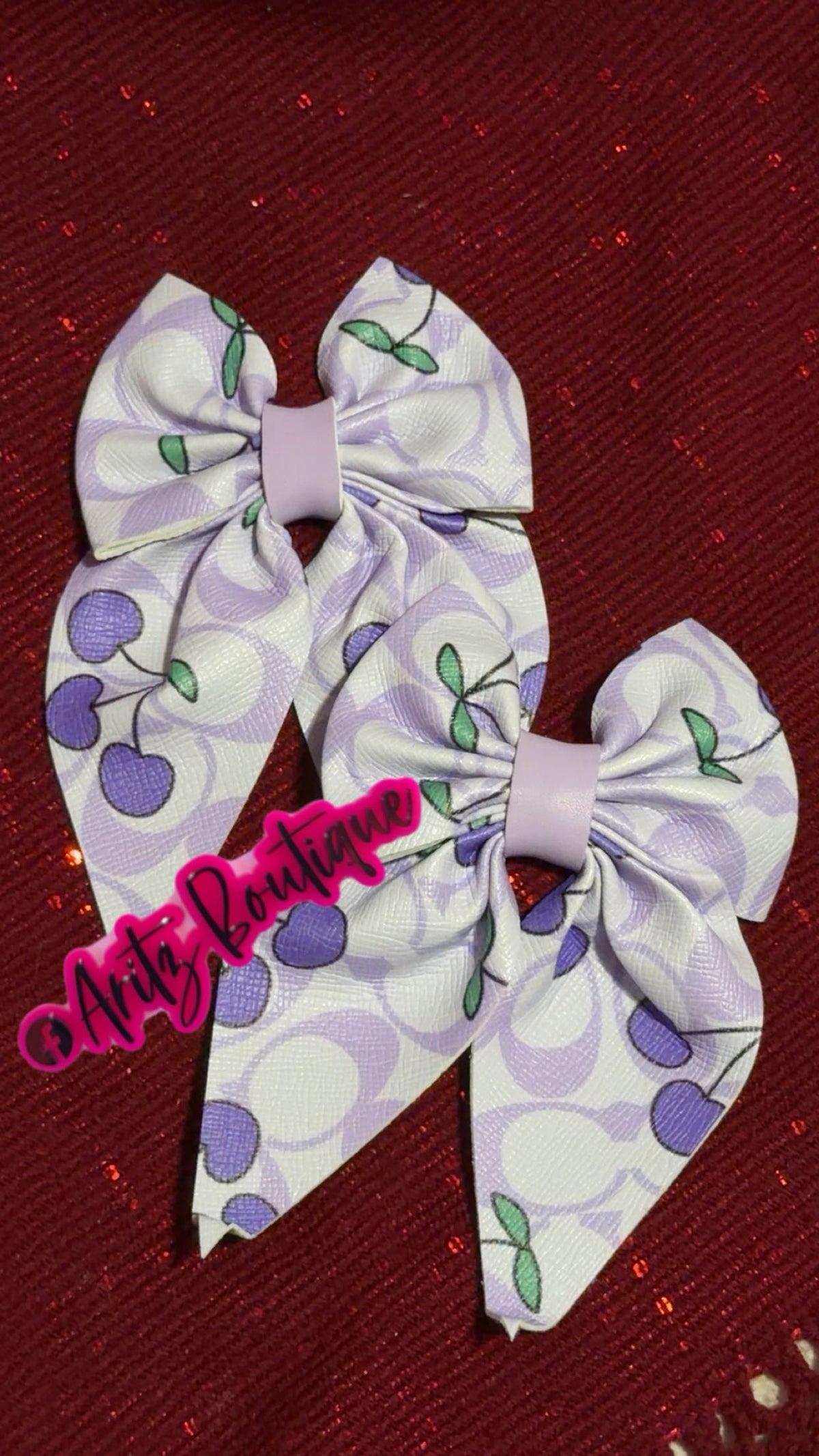 Purple Pair of Bows