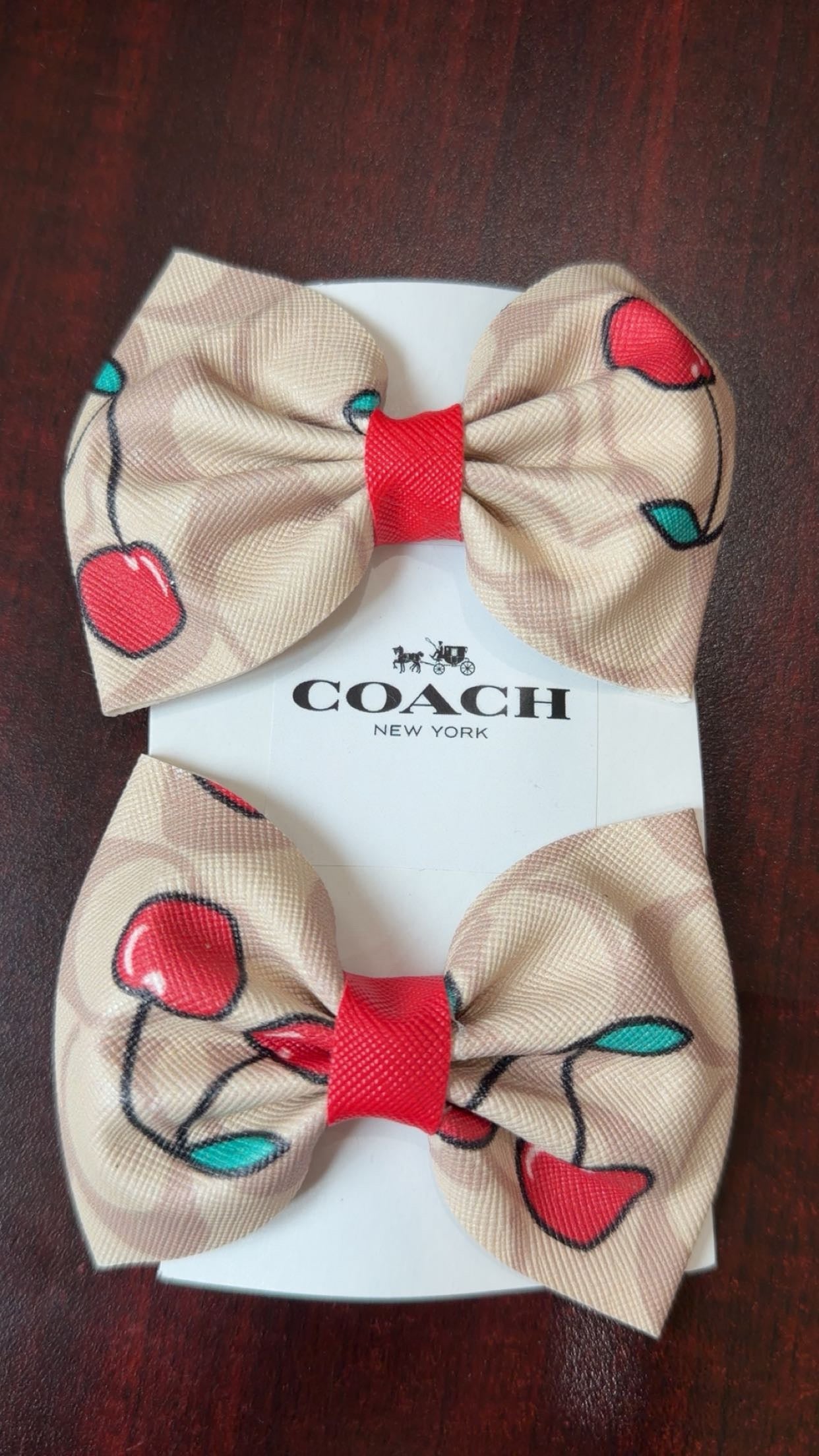 Red Cherry Pair of Bows