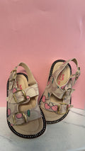 Light Brown Rhinestone Sandals
