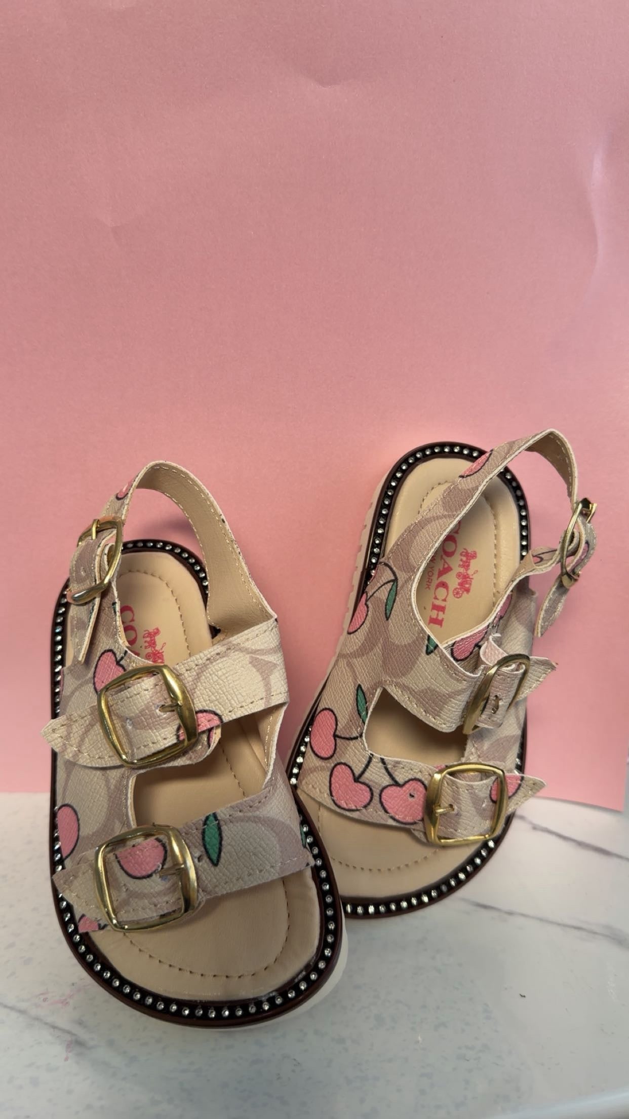 Light Brown Rhinestone Sandals