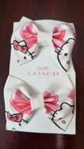 White/Pink Pair of Bows