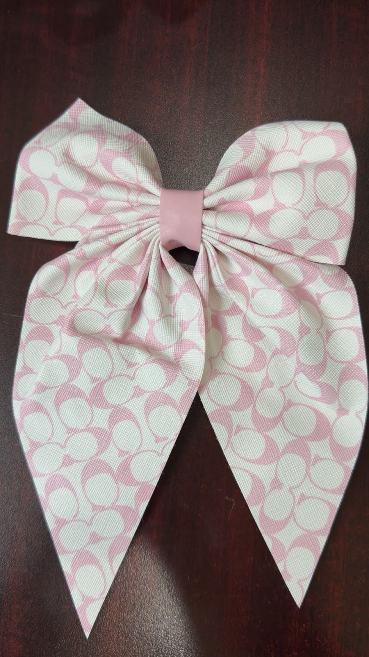 Pink/White Bow