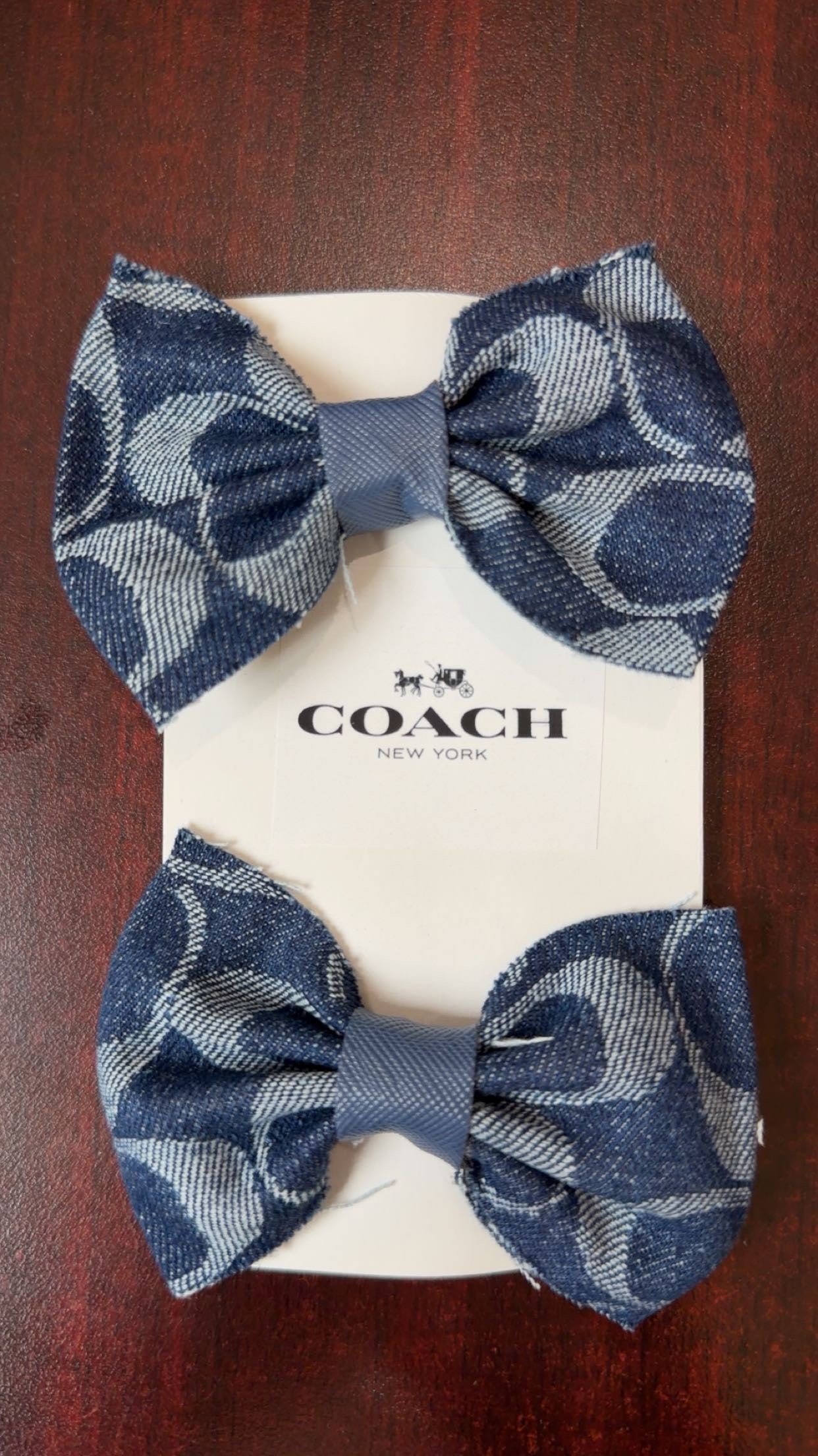 Denim Pair of Bows