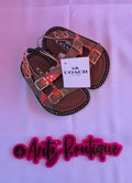 Brown Strawberry Rhinestone Sandals