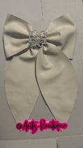 White Leather Bow