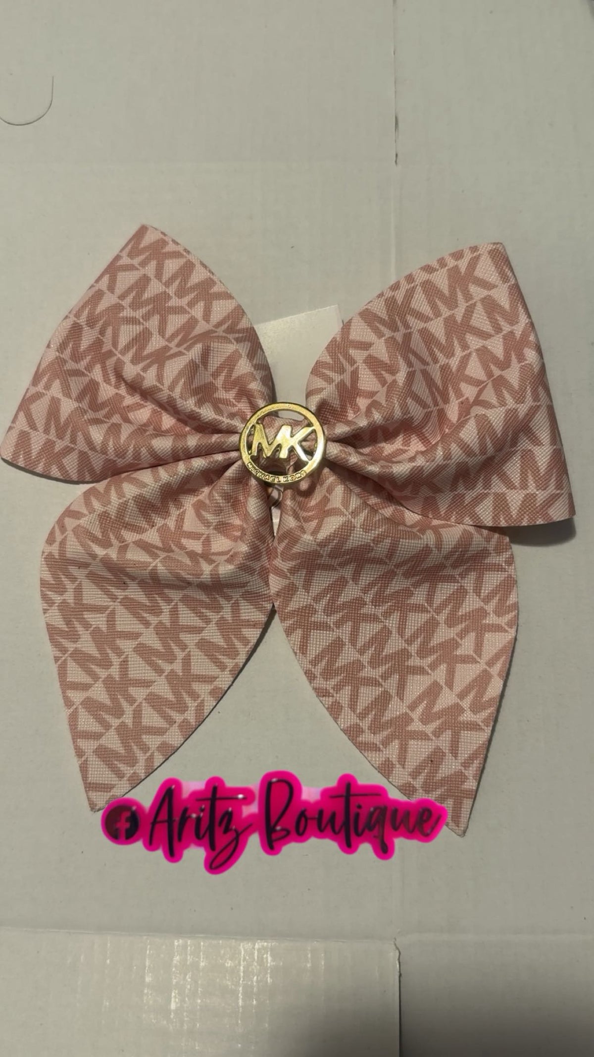 Pink/White Hairbow