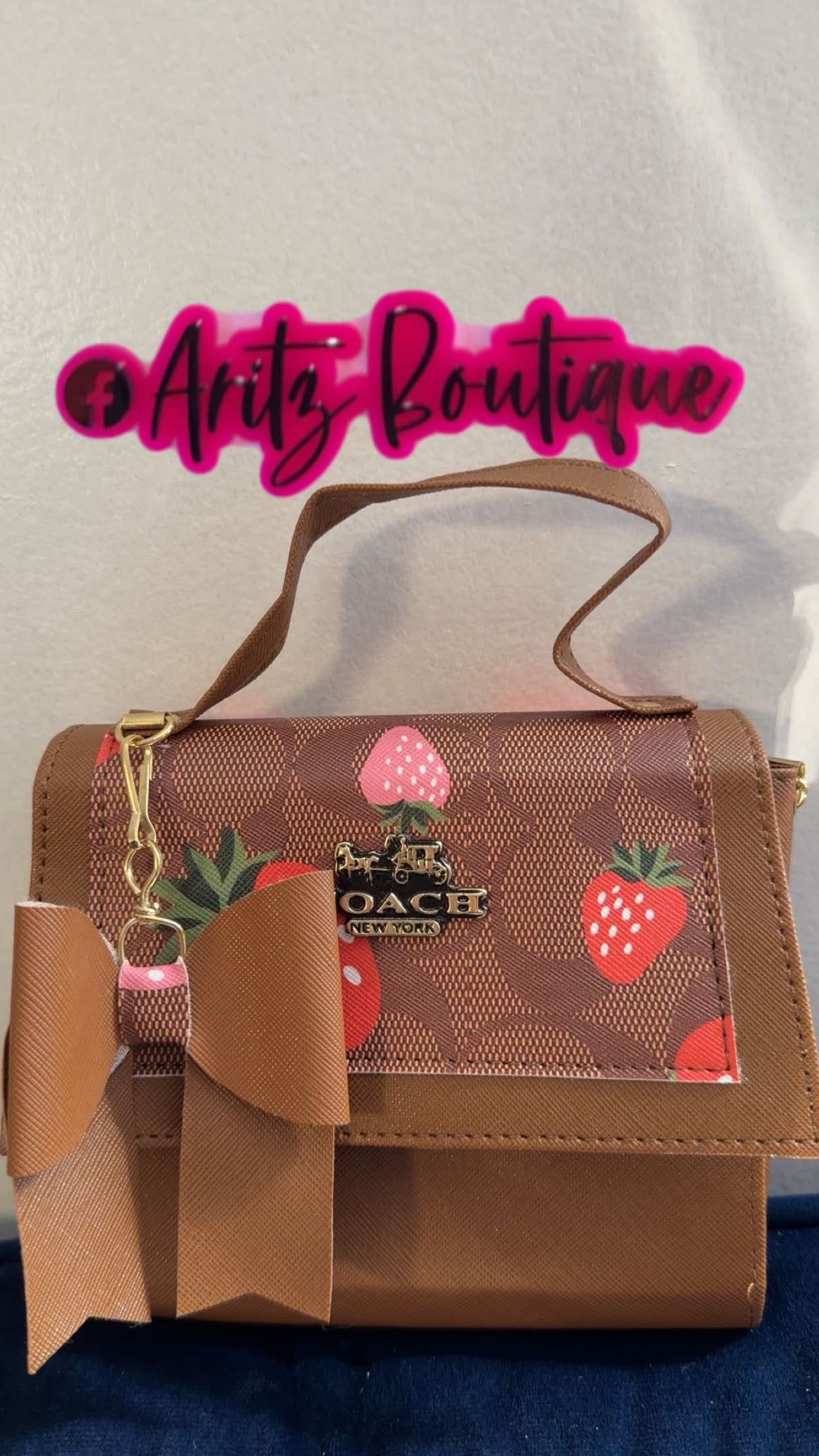 Brown Strawberry Purse