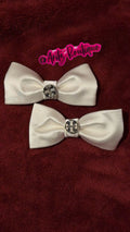 White Satin Pair of Bows