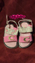 Pink Cherry C Rhinestone Sandals