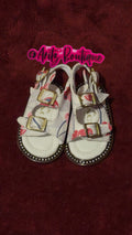 White Cherry Baby Rhinestone Sandals