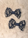 Pair of Blue/White Bows