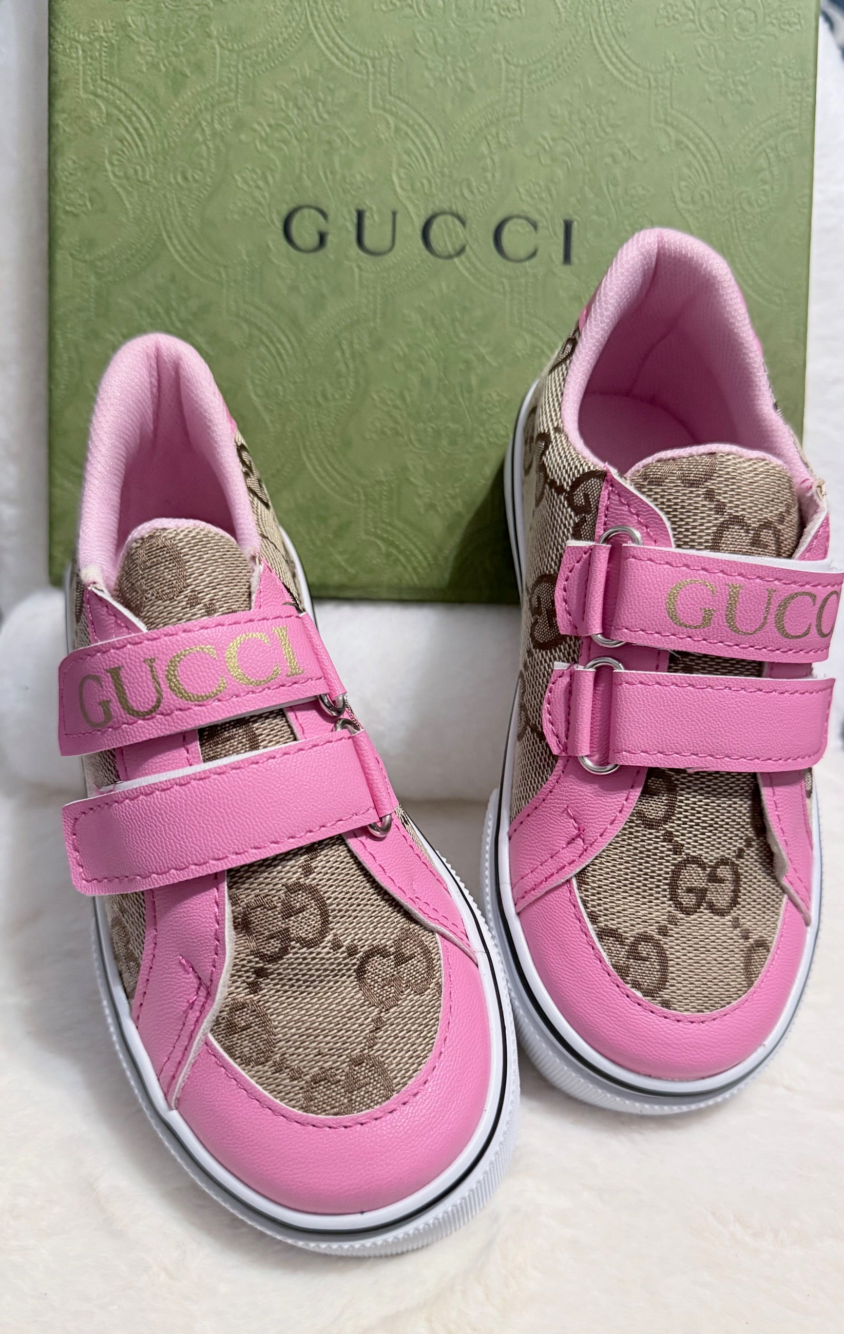 Pink/Brown Strap-On Shoes