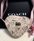 Pink Cherry Heart Purse