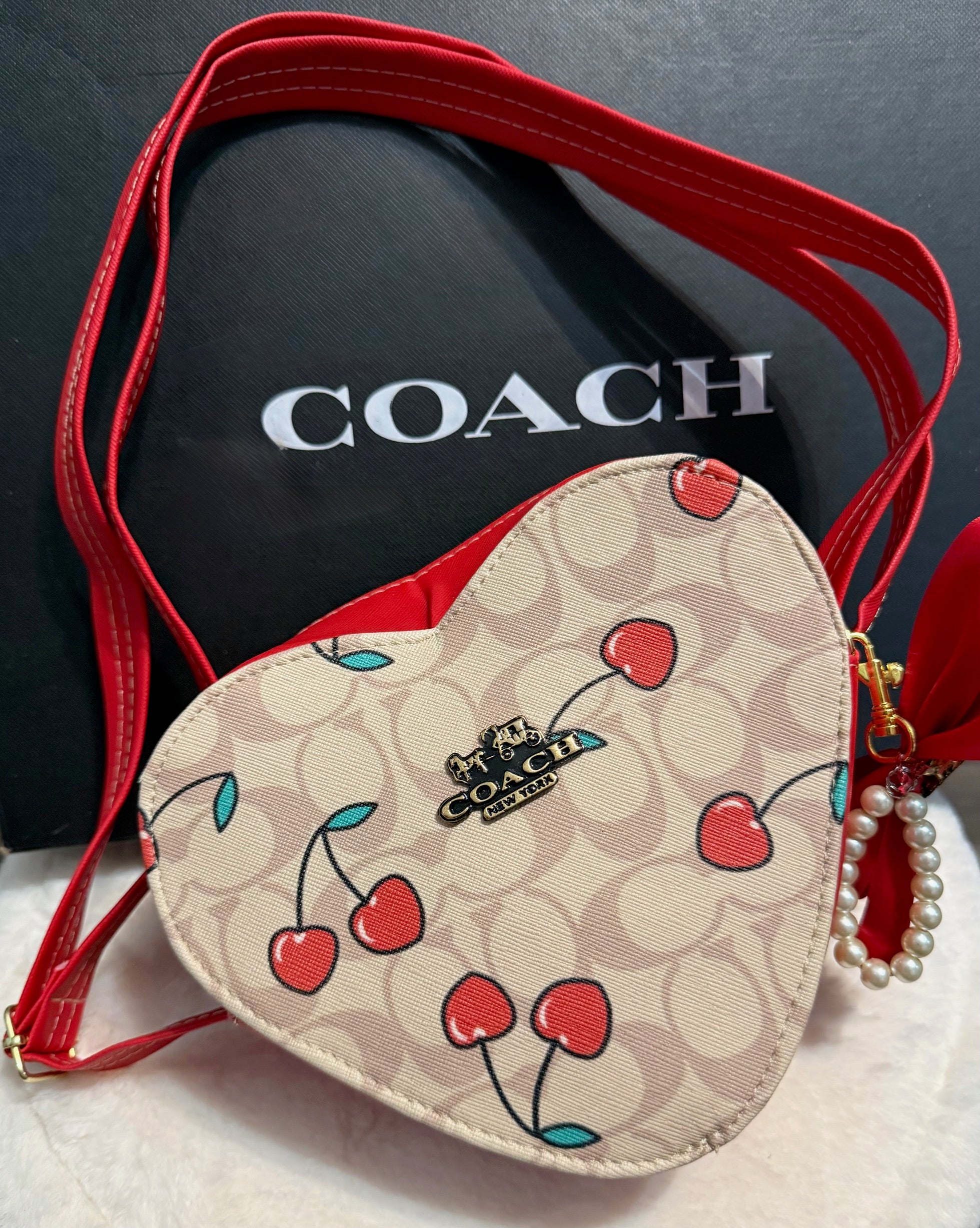 Red Cherry Heart Purse