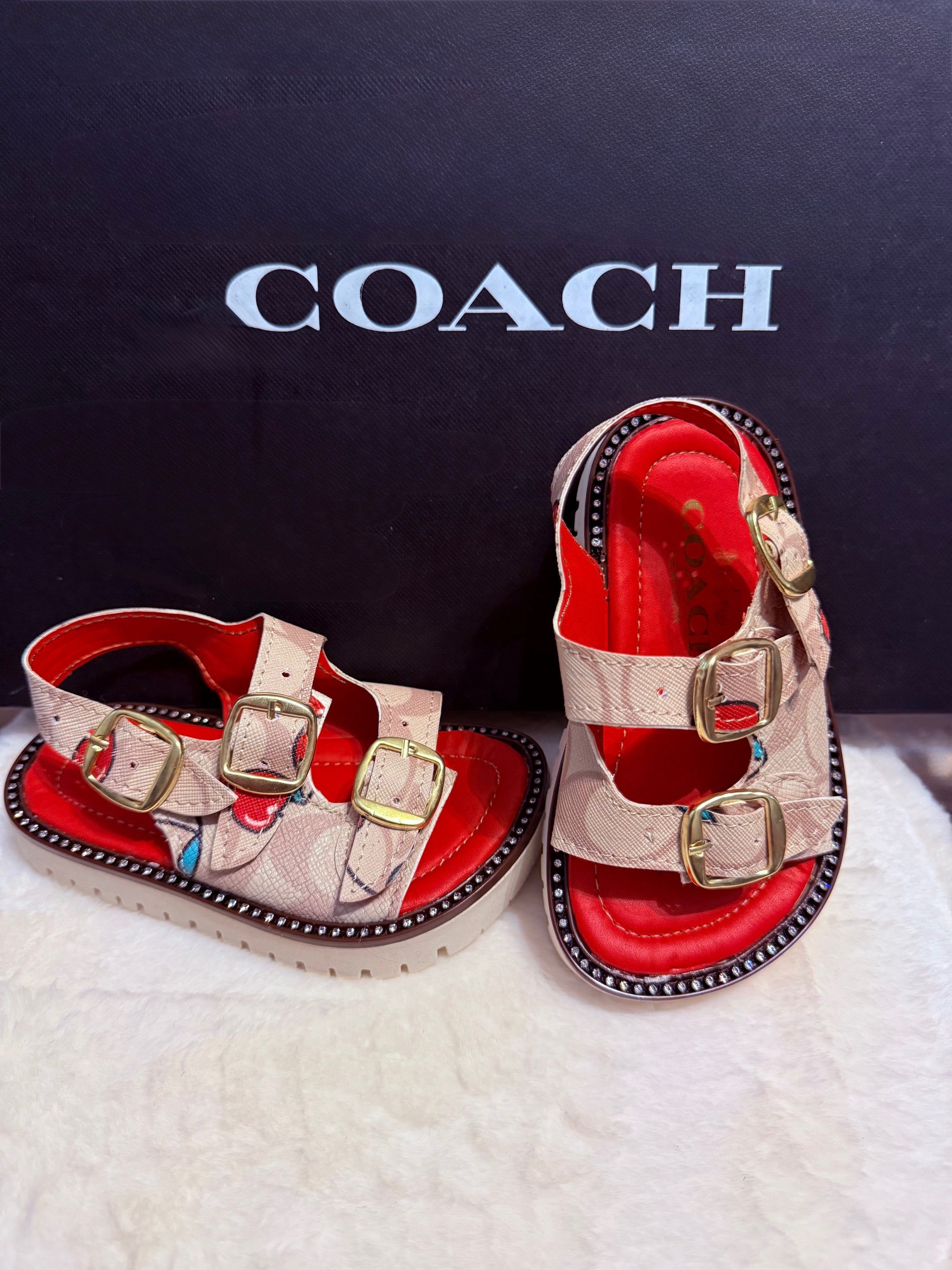 Red Cherry Rhinestone Strappy Sandals