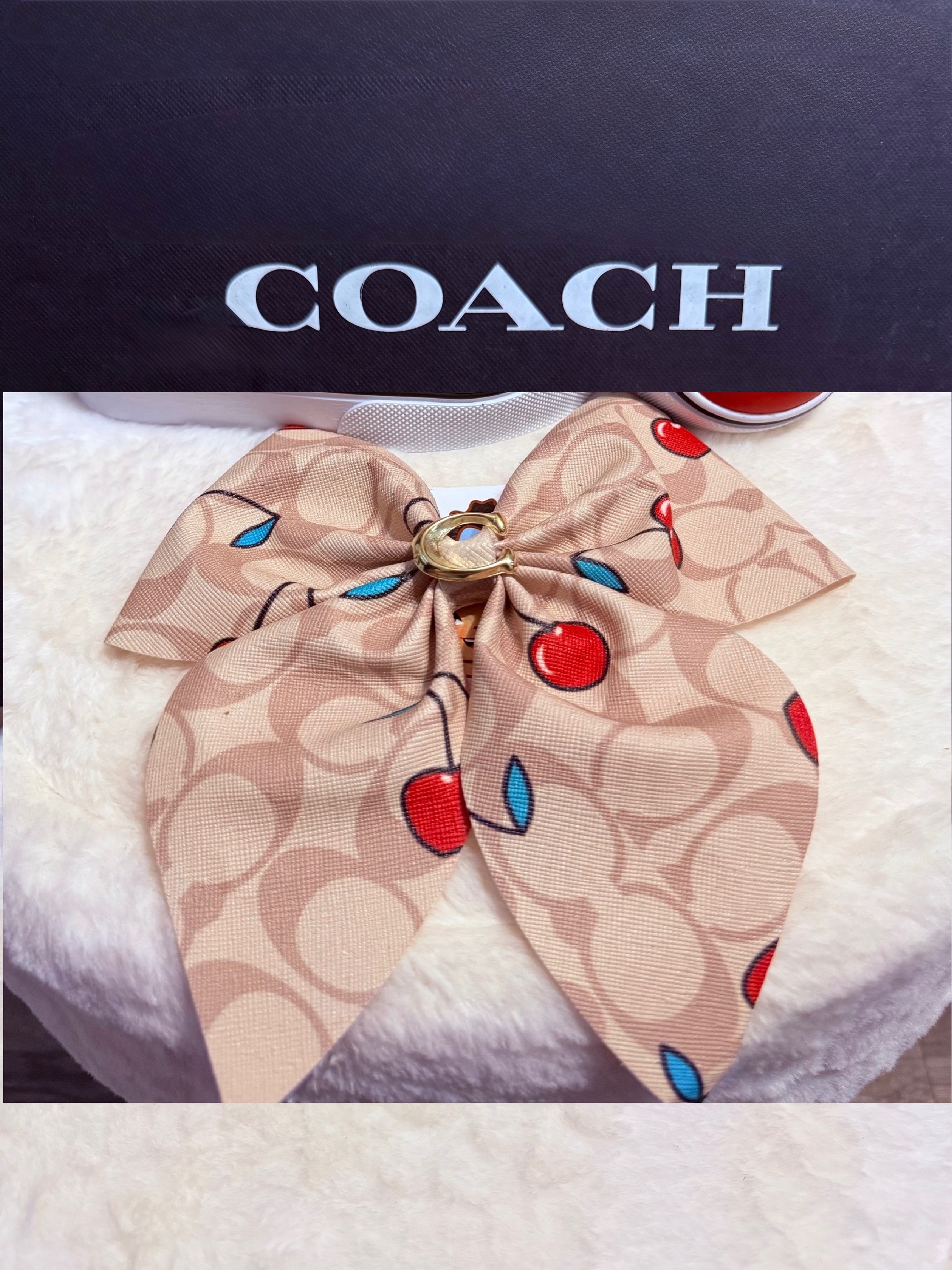 Red Cherry Clip-On Hair Bow