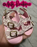 White/Pink Baby Sandals