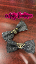 Black Sparkly Pair of Bows