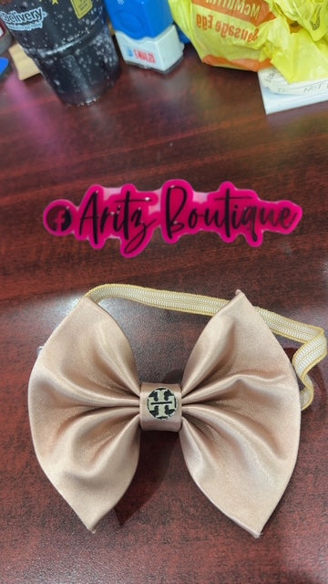 Tan Satin Headband
