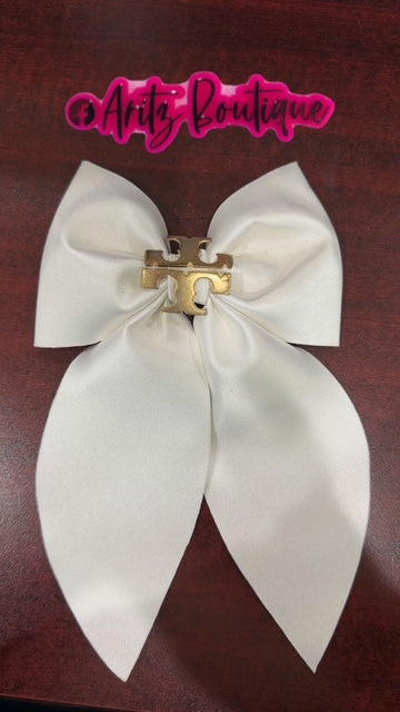 White Satin Hairbow