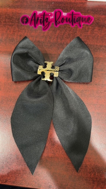 Black Satin Hairbow