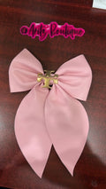 Pink leather Hairbow