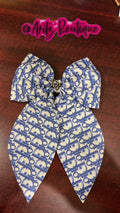 Blue/White Hairbow