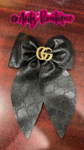Black Leather Hairbow